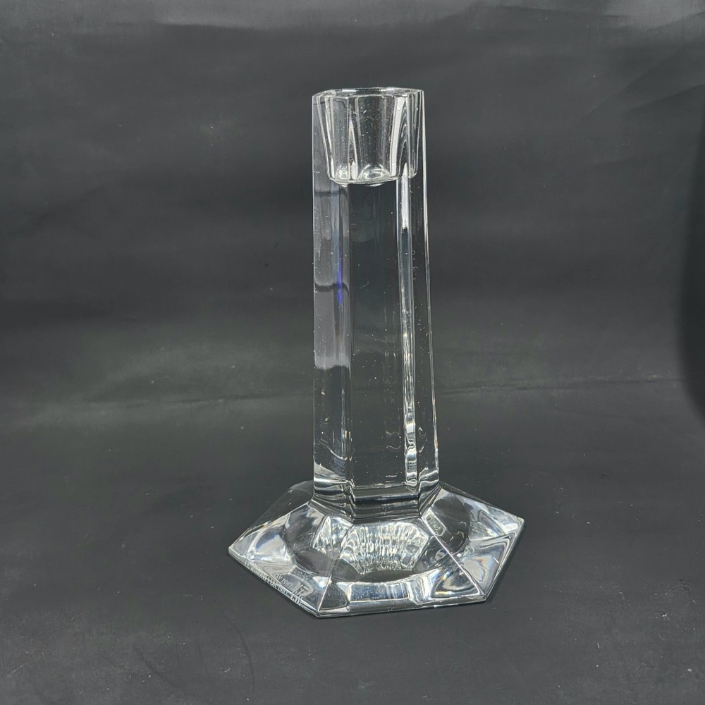 Tiffany & Co Frank Lloyd Wright 1987 Crystal Candlestick Holder 6 inch